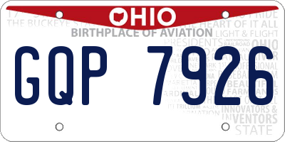 OH license plate GQP7926