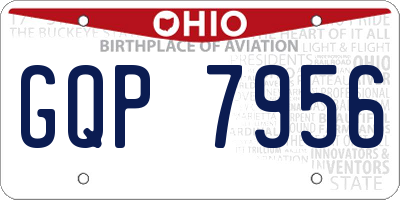 OH license plate GQP7956