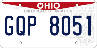 OH license plate GQP8051
