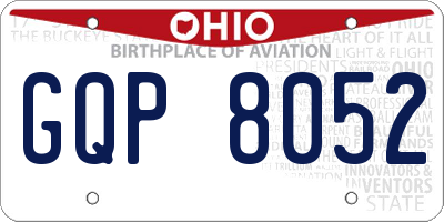 OH license plate GQP8052