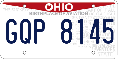 OH license plate GQP8145