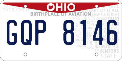 OH license plate GQP8146