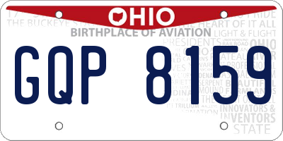 OH license plate GQP8159