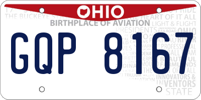OH license plate GQP8167