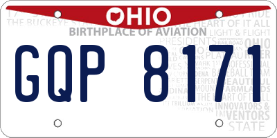 OH license plate GQP8171