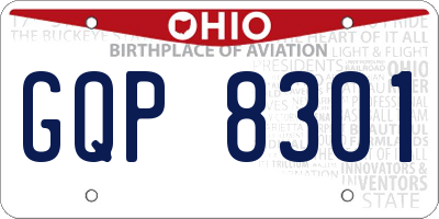 OH license plate GQP8301