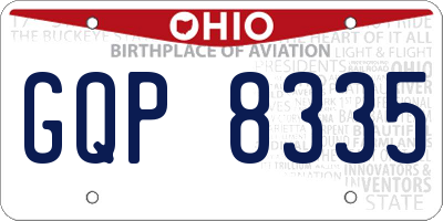OH license plate GQP8335