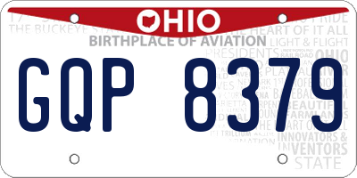OH license plate GQP8379