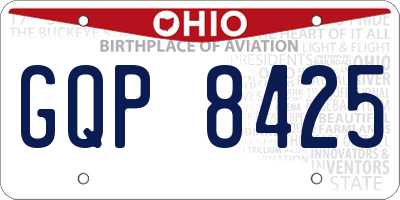 OH license plate GQP8425