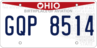 OH license plate GQP8514