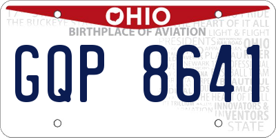 OH license plate GQP8641