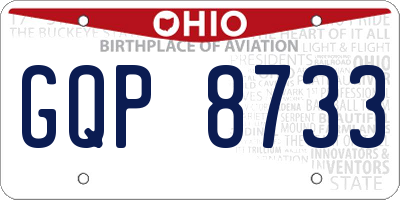 OH license plate GQP8733