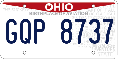 OH license plate GQP8737