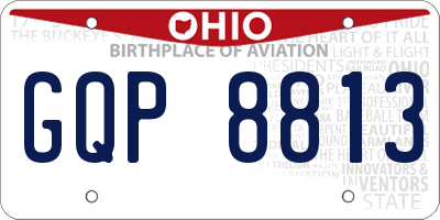 OH license plate GQP8813