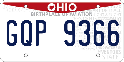 OH license plate GQP9366