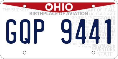 OH license plate GQP9441