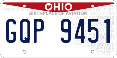 OH license plate GQP9451