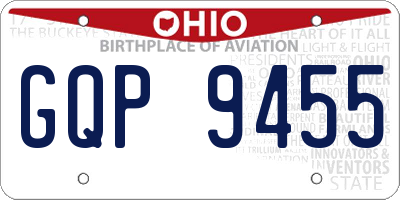 OH license plate GQP9455