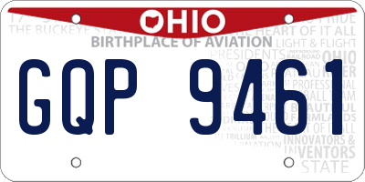 OH license plate GQP9461