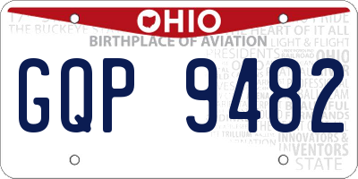 OH license plate GQP9482