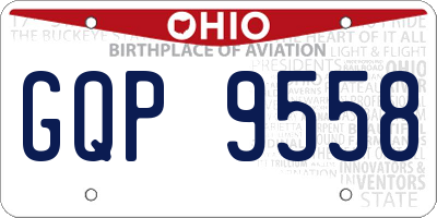 OH license plate GQP9558