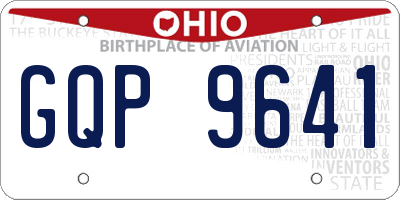 OH license plate GQP9641