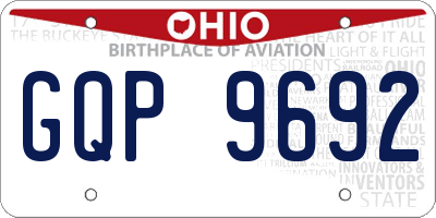 OH license plate GQP9692