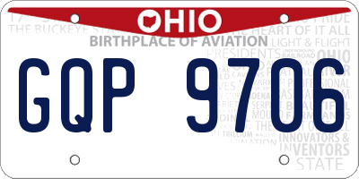 OH license plate GQP9706