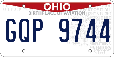 OH license plate GQP9744