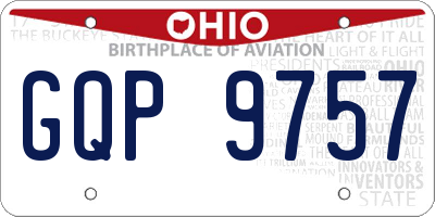 OH license plate GQP9757
