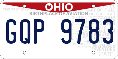 OH license plate GQP9783