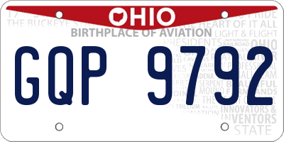 OH license plate GQP9792