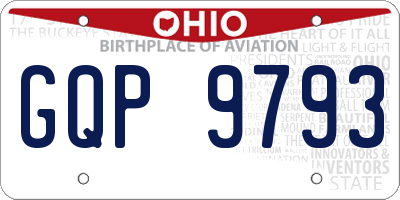 OH license plate GQP9793