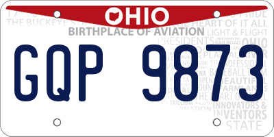 OH license plate GQP9873