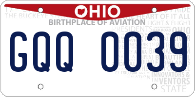 OH license plate GQQ0039