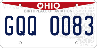 OH license plate GQQ0083