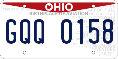 OH license plate GQQ0158