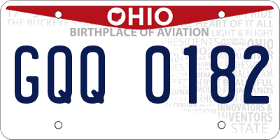 OH license plate GQQ0182