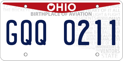 OH license plate GQQ0211