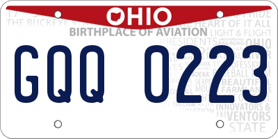 OH license plate GQQ0223