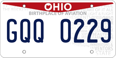 OH license plate GQQ0229