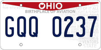 OH license plate GQQ0237