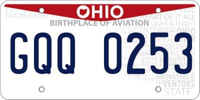 OH license plate GQQ0253