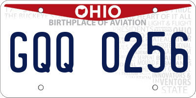 OH license plate GQQ0256