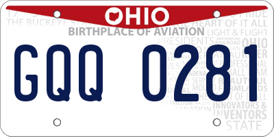 OH license plate GQQ0281