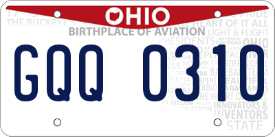 OH license plate GQQ0310