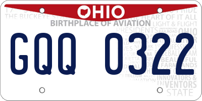 OH license plate GQQ0322