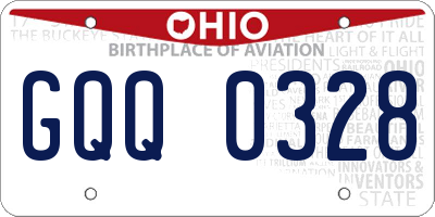 OH license plate GQQ0328