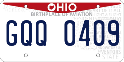 OH license plate GQQ0409