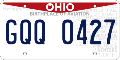 OH license plate GQQ0427